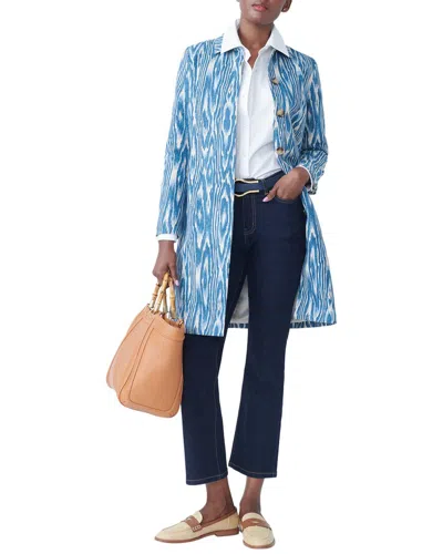 J.mclaughlin J. Mclaughlin Wellington Linen-blend Coat In Blue