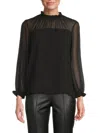 J.mclaughlin J. Mclaughlin Women's Clelia Semi-sheer Blouse In Black