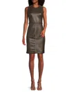 J.mclaughlin J. Mclaughlin Women's Effie Faux Leather Sheath Minidress In Brown