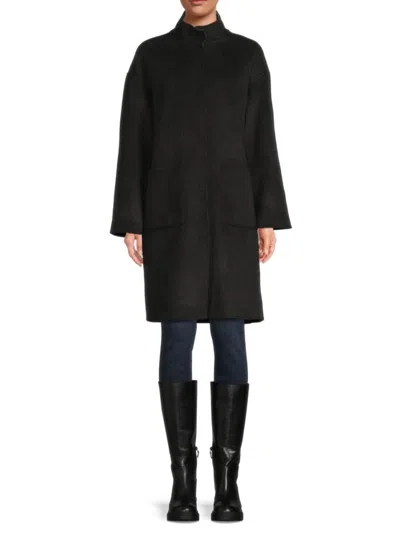 J.mclaughlin J. Mclaughlin Women's Lyons Mock Turtleneck Wool-blend Coat In Gray
