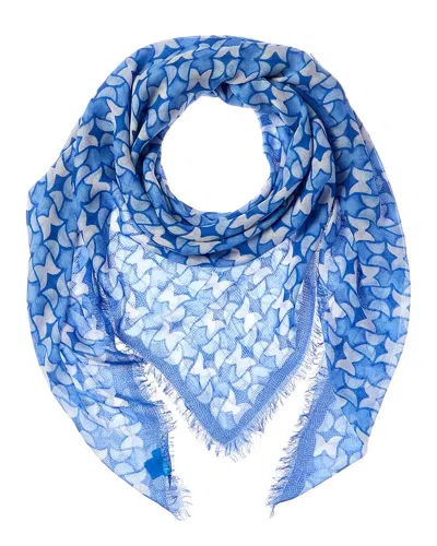 J.mclaughlin J. Mclaughlin Giselle Silk-blend Scarf In Blue