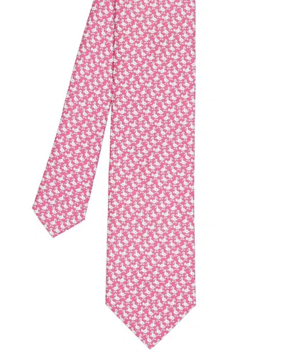 J.mclaughlin Duckling Duck Silk Tie In Pink
