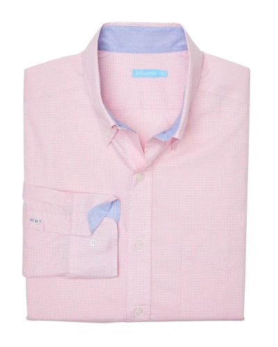 J.mclaughlin Graphic Check Collis Shirt In Pink