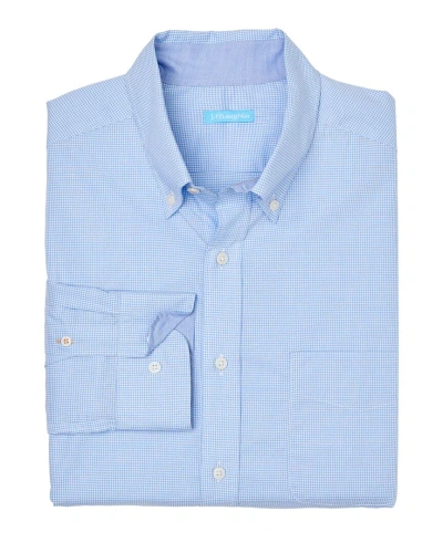 J.mclaughlin Graphic Check Collis Shirt In Blue