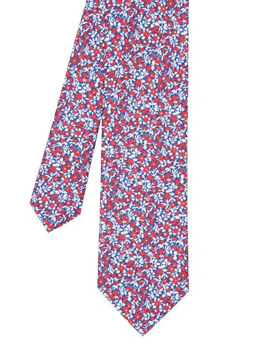 J.mclaughlin Micro Flower Silk Tie In Multi