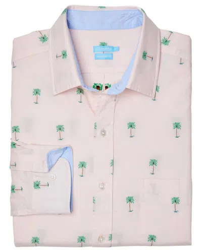 J.mclaughlin Palm Tree Gramercy Modern Fit Shirt In Pink