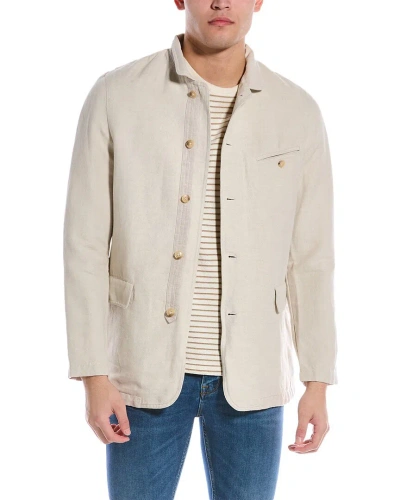 J.mclaughlin Solid Mack Linen-blend Jacket In Beige