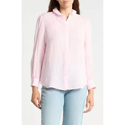 J.mclaughlin Jmclaughlin Julian Ruffle Collar Button Front Linen Top