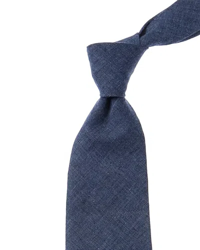 J.mclaughlin Linen-blend Tie In Blue