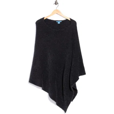 J.mclaughlin Jmclaughlin Livia Asymmetric Metallic Eyelash Knit Poncho In Black