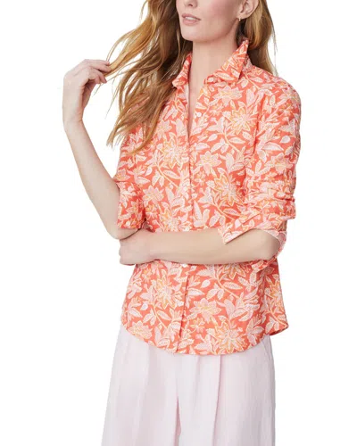 J.mclaughlin Lois Linen-blend Blouse In Red