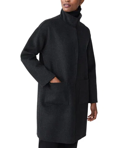 J.mclaughlin Lyons Wool-blend Coat In Black