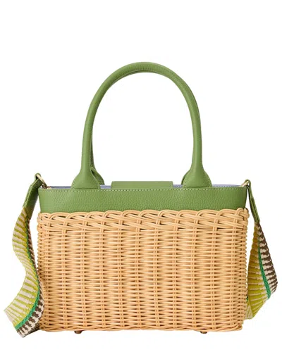 J.mclaughlin Maidstone Wicker Shoulder Bag In Beige
