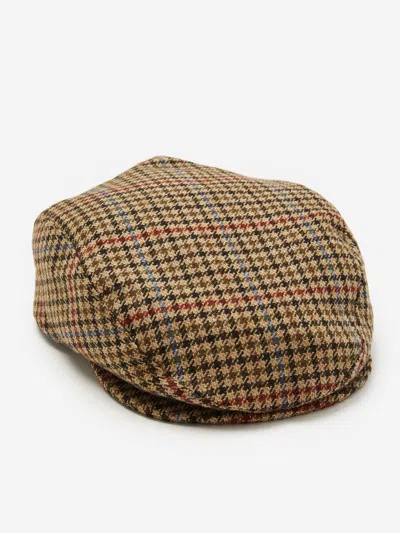 J.mclaughlin Men's Andrew Driving Hat In Plaid Camel/black In Brown