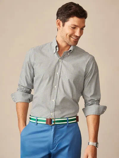 J.mclaughlin Men's Belvedere Cotton Shirt In Gingham Multi Blue/green/white