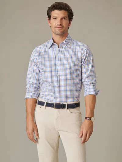 J.mclaughlin Men's Belvedere Cotton Shirt In Multi Check Blue/yellow