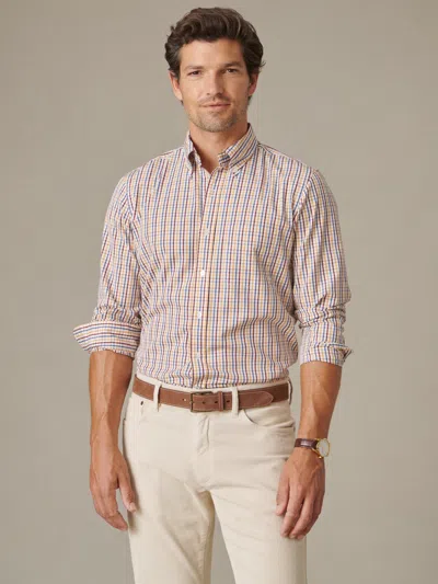 J.mclaughlin Men's Belvedere Cotton Shirt In Multi Check Yellow/red/blue In Neutral