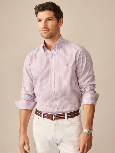 J.mclaughlin Men's Belvedere Cotton Shirt In Multi Stripe Purple/blue