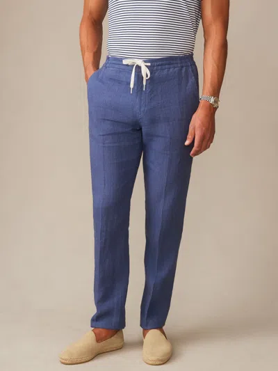 J.mclaughlin Men's Bleeker Linen Fancy Pants Dark Denim In Blue