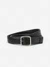 J.mclaughlin Men's Braided Leather Belt Black In Brown