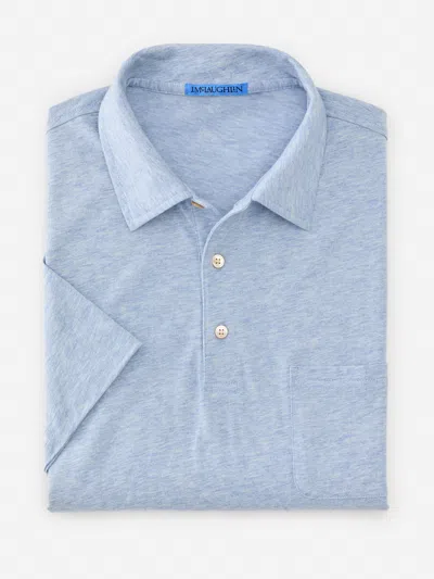 J.mclaughlin Men's Callahan Cotton Polo Heather Light Denim