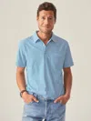 J.mclaughlin Men's Callahan Cotton Polo In Stripe French Blue/white In Blue