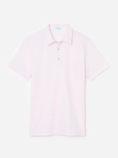 J.mclaughlin Men's Callahan Cotton Polo In Stripe White/pink