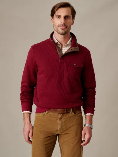 J.mclaughlin Men's Christopher Quilted Pullover Heather Burgundy