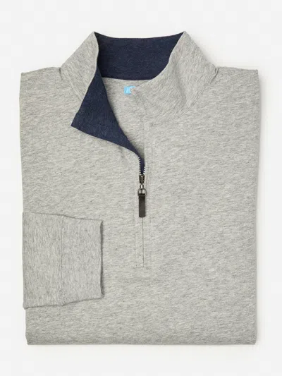 J.mclaughlin Men's Clermont Cotton 1/4 Zip Top Heather Gray