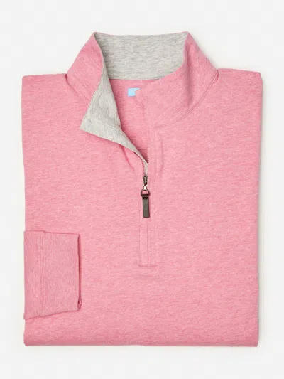 J.mclaughlin Men's Clermont Cotton 1/4 Zip Top Heather Pink
