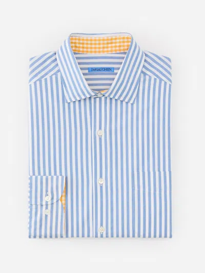 J.mclaughlin Men's Club Classic Fit Shirt In Bengal Stripe Blue/white