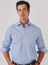 J.mclaughlin Men's Club Classic Fit Shirt In Shadow Stripe Blue/light Blue/white In Blue