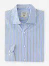J.mclaughlin Men's Club Classic Fit Shirt In Shadow Stripe Yellow/blue/white In Blue