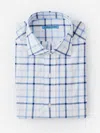 J.mclaughlin Men's Club Classic Fit Shirt In Window Pane White/blue/navy In Blue