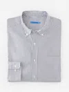 J.mclaughlin Men's Collis Classic Fit Shirt In Stripe Navy/white In Gray