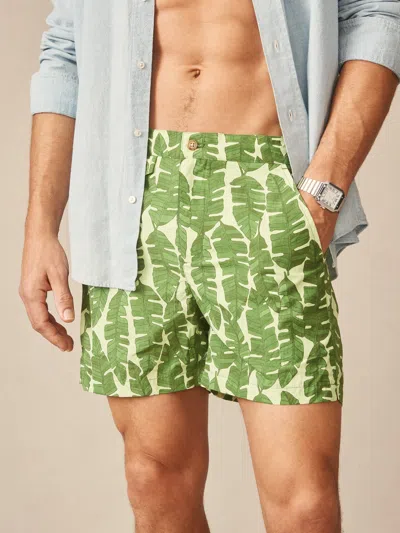 J.mclaughlin Men's Deck Swim Trunks In Banana Leaves Green