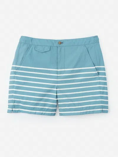 J.mclaughlin Men's Deck Swim Trunks In Sorrento Stripes Aqua/white In Multi
