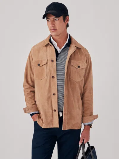 J.mclaughlin Men's Fieldston Suede Jacket Fawn In Brown