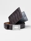J.mclaughlin Men's Genuine Crocodile Belt Cigar In Black