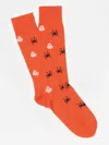 J.mclaughlin Men's Ghost And Spider Socks Orange | Cotton/nylon/spandex In Orange