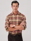 J.mclaughlin Men's Glenmere Classic Fit Flannel Shirt In Plaid Red/beige/green In Brown