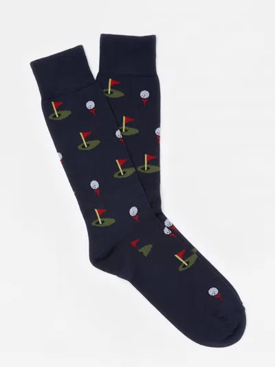J.mclaughlin Men's Golf T-shirt Socks Navy | Cotton/nylon/spandex In Blue