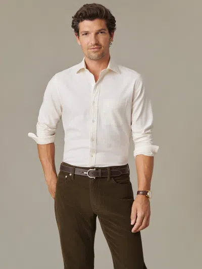 J.mclaughlin Men's Gramercy Brushed Cotton Shirt White