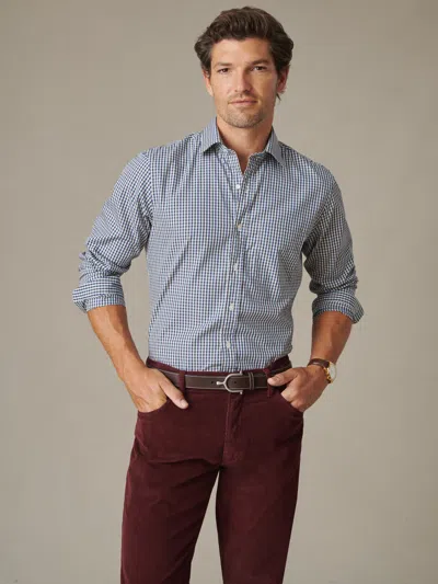 J.mclaughlin Men's Gramercy Cotton Shirt In Gingham Multi Green/blue