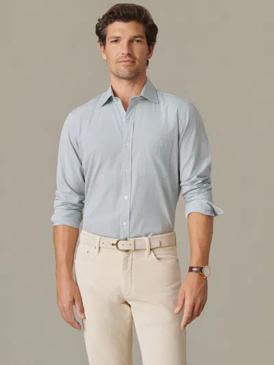 J.mclaughlin Men's Gramercy Cotton Shirt In Graphic Check Green/white