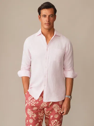 J.mclaughlin Men's Gramercy Linen Shirt Pink