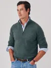 J.mclaughlin Men's Henry Cashmere 1/4 Zip Top Deep Forest In Green