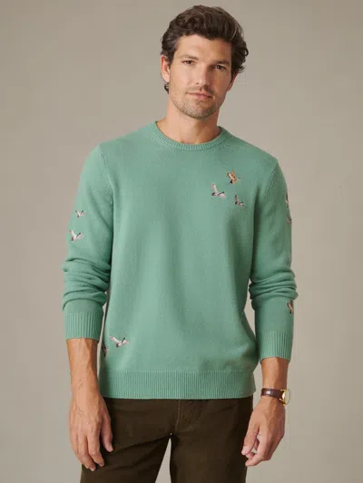 J.mclaughlin Men's Hewitt Embroidered Sweater Apple Green