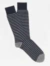 J.mclaughlin Men's Horizontal Stripe Socks Navy/heather Gray | Cotton/nylon/spandex In Black
