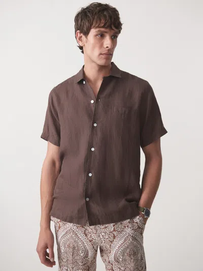 J.mclaughlin Men's Irons Linen Shirt Brown